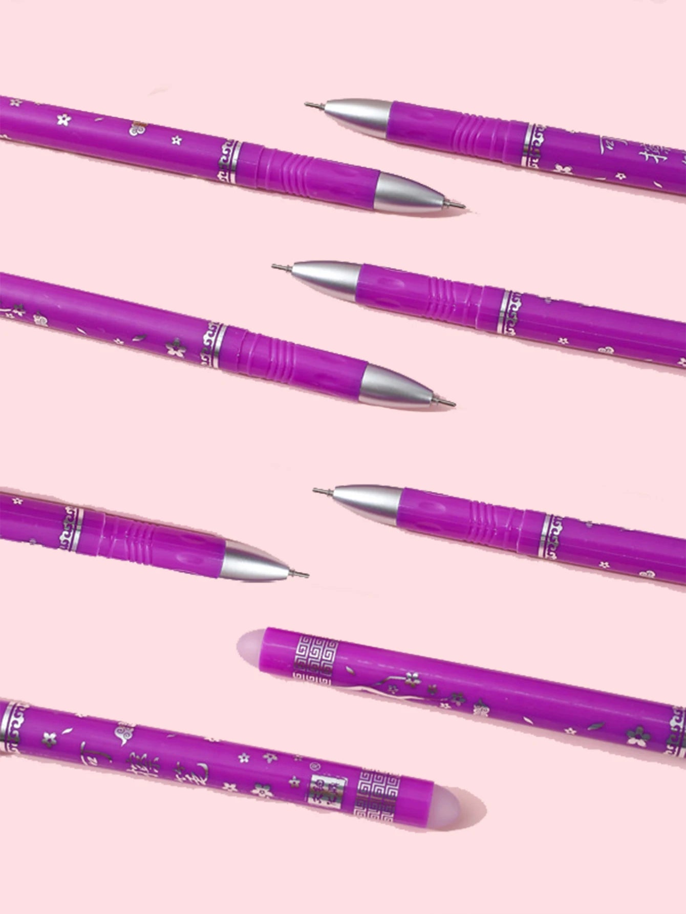 27/32Pcs Erasable Pen Refills Magic Gel Pens Rod Washable Handle 0.5mm Purple Ink Office School Supplies Stationery Qme