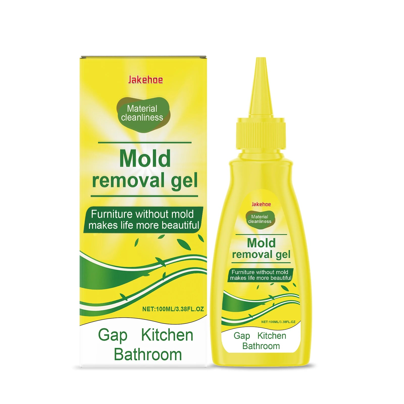 JAKEHOE Kitchen Cleaning Gel Quickly Dissolving Mildew Stains Eliminate Odors No Residue Household Mold Remover Gel for Bathroom Qme 100ml Boxed