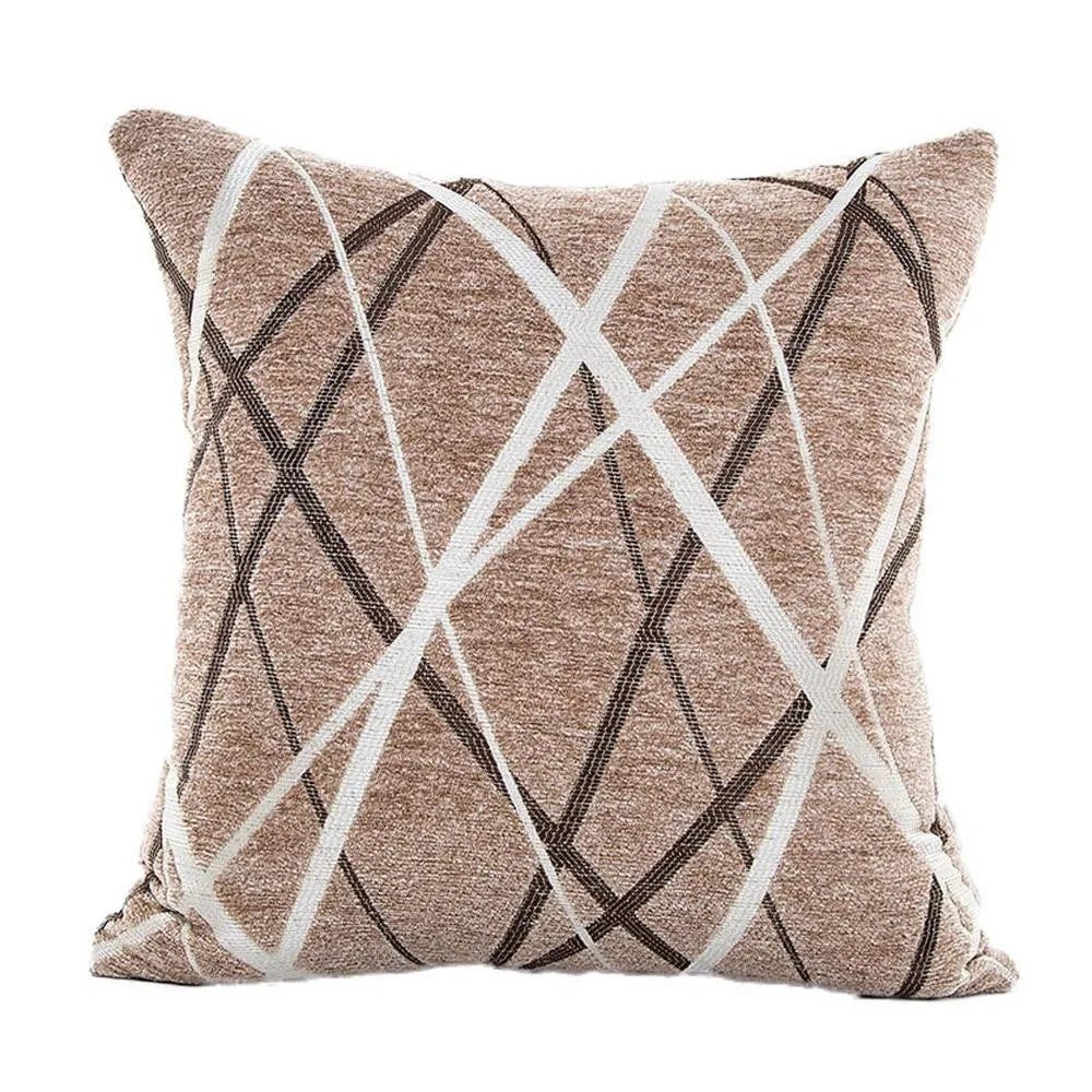 Stylish Polyester Cushion Cover Sofa Throw Pillow Case Home Decor Square Fashionable Classic Style Pillow Cover Qme Brown