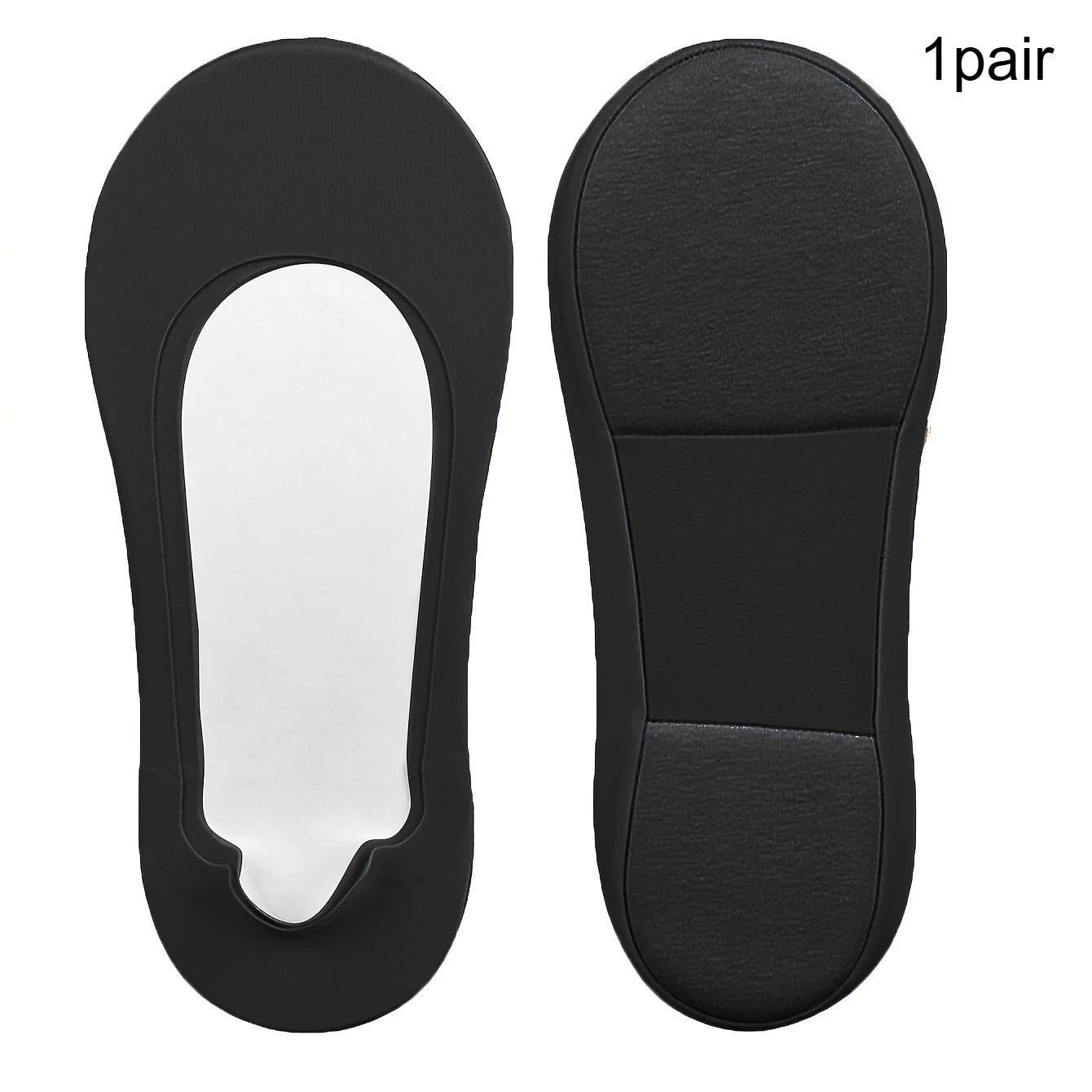 3D Anti Slip Low Top Boat Socks,soft Boat Socks ,shock-absorbing Summer Thin Breathable Shallow Mouth Invisible Anti Slip Socks Qme Black 1 pair One Size