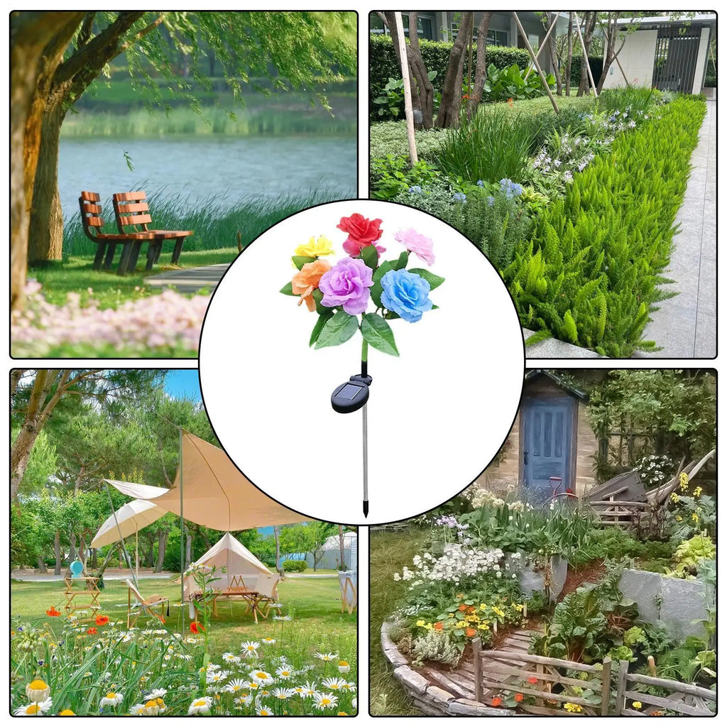 Solar Garden Lights Ground Stakes Yard Decor Pathway Porch Fence Qme