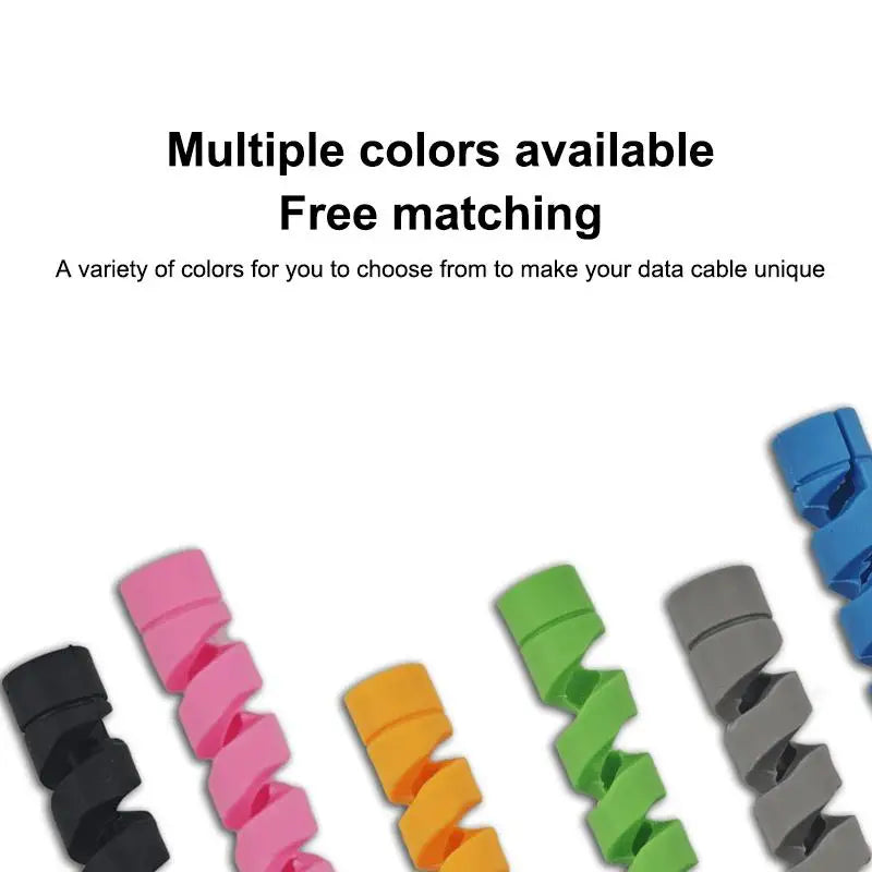 Silicone Spiral Cable Winder Durable USB Wire Protection Cord Saver Qme