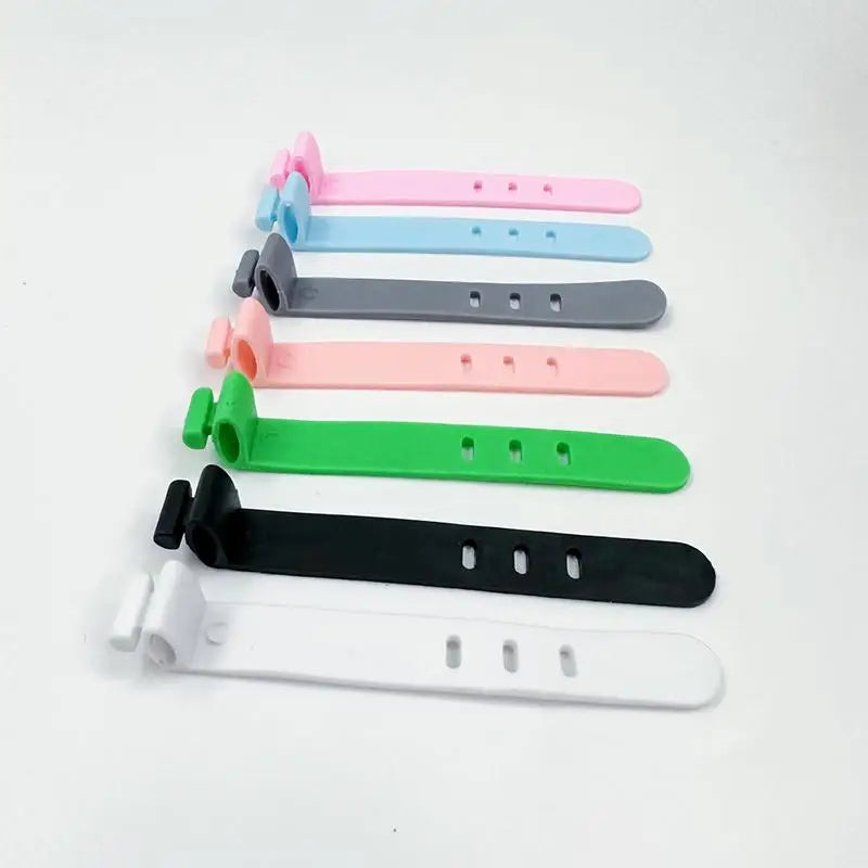 Silicone Cable Organizer Adjustable Wire Binding Bobbin Winders Data Qme random 20pcs