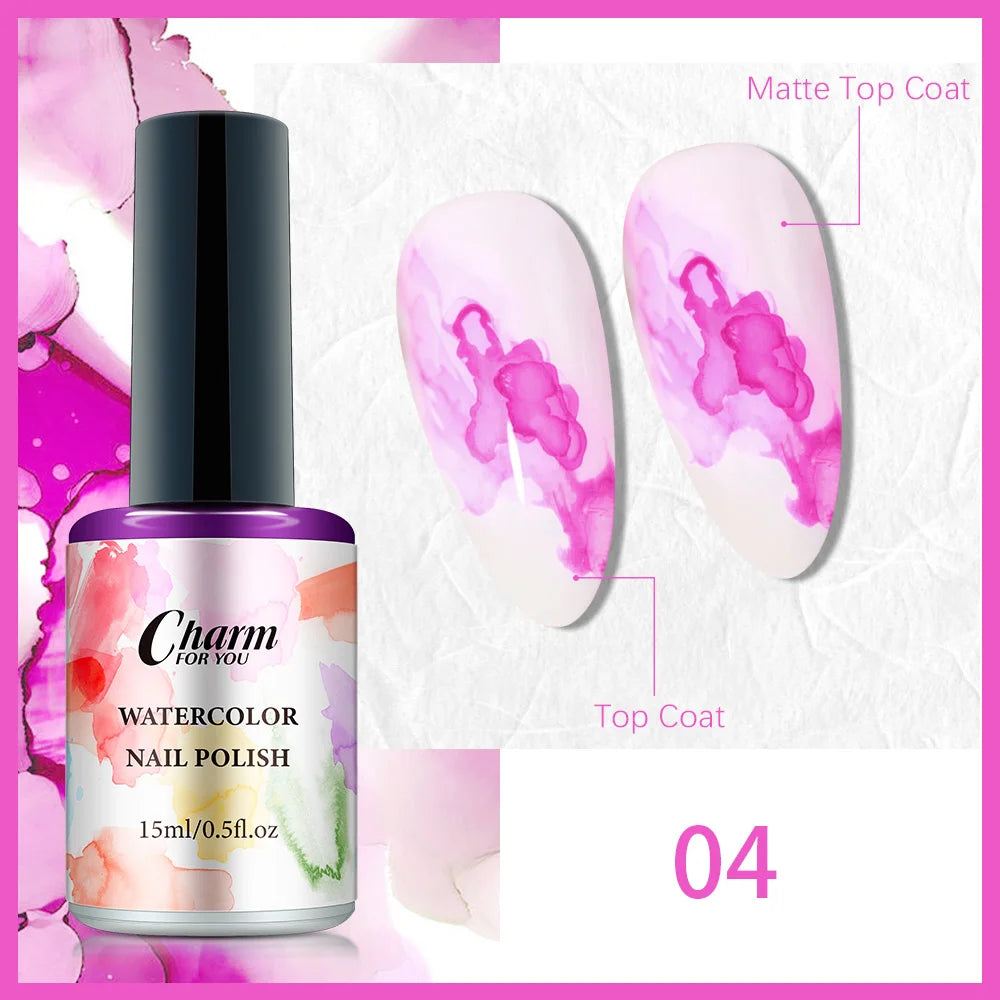Clear Blooming Nail Gel Watercolor Marble Blossom Polish Spreading Qme 04