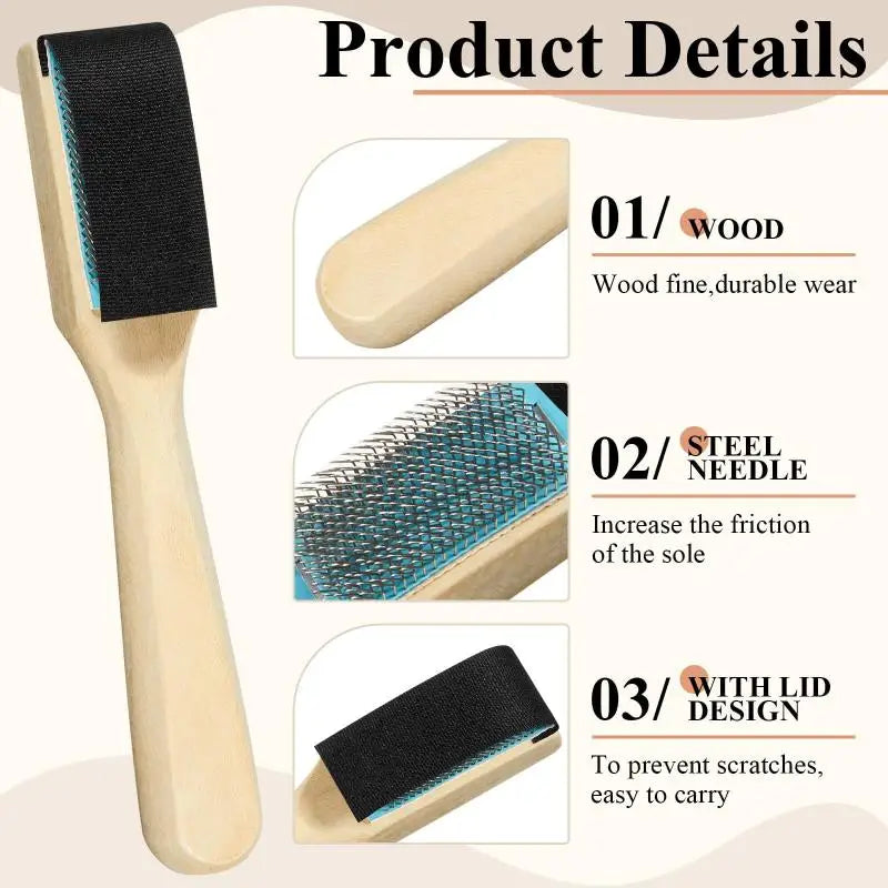 Head Dance Shoes Cleaning Brush Durable Practical Wooden Suede Sole Qme