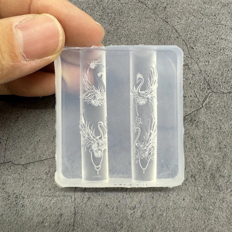 3D Silicone Transparent Nail Mold Lotus Leaves Nails Carving Mold Template DIY Nail Art Decoration Manicure Design Tools Qme style 6