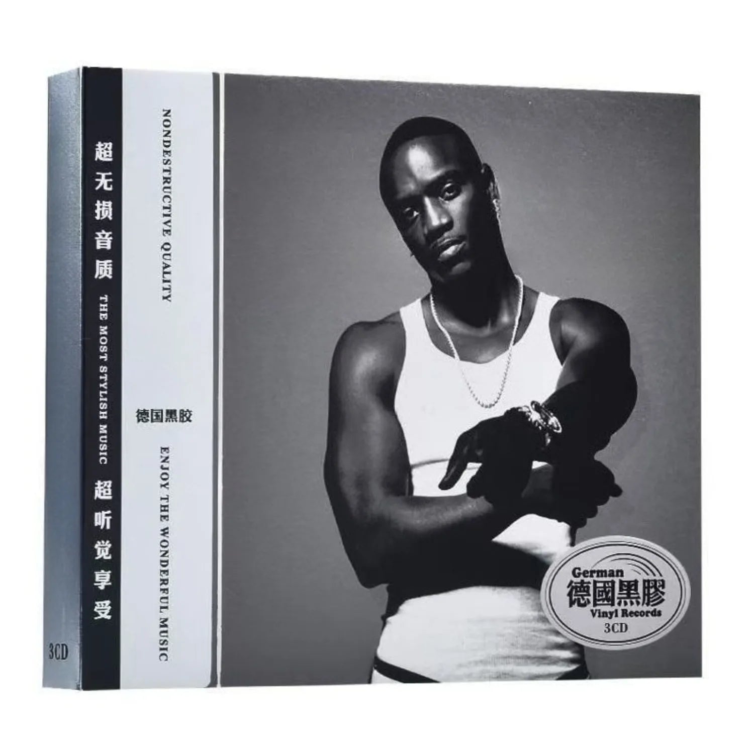 Classic European R&B Ballad Compilation Album, Black White Retro Male Portrait Cover German Vinyl Sound Quality 3CD Collectible Qme POP CD