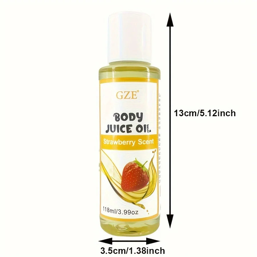 GZE STRAWBERRY BODY JUICE OIL Hand crafted Body Oil for Women soothing and relaxing eliminate/balance odor tastes like sweet Qme BODY JUICE OIL
