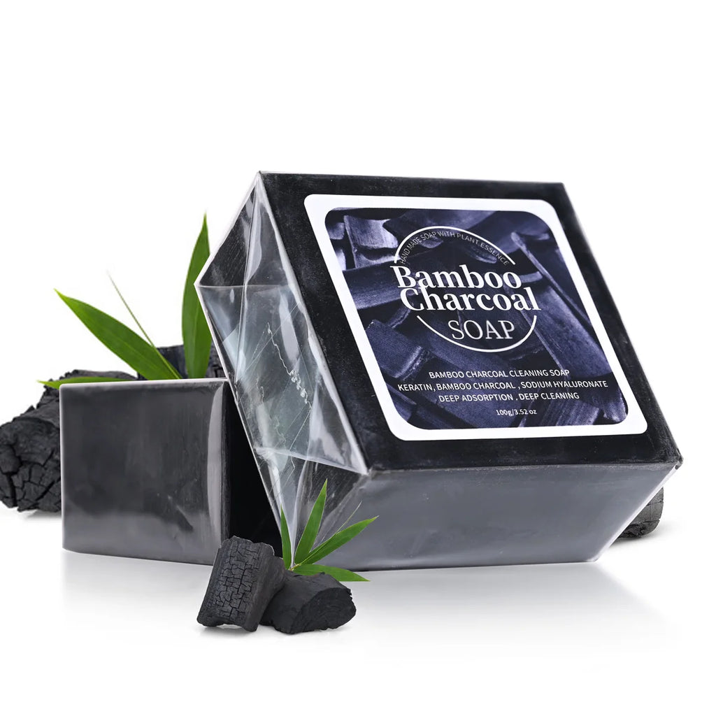 B+ Bamboo Charcoal Powder Deep Cleaning Soap Plant Oil Keratin Qme 100g
