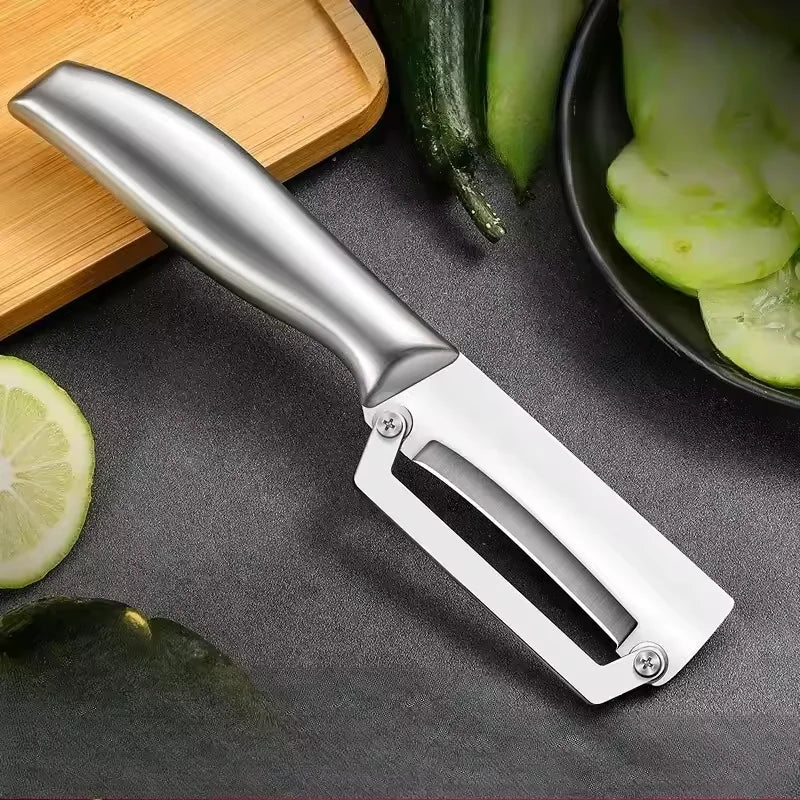 Stainless Steel Vegetable Peeler Kitchen Melon Planer Double-Head Peeler Household Multiple-Function Fruit And Vegetable Peeler Qme silvery