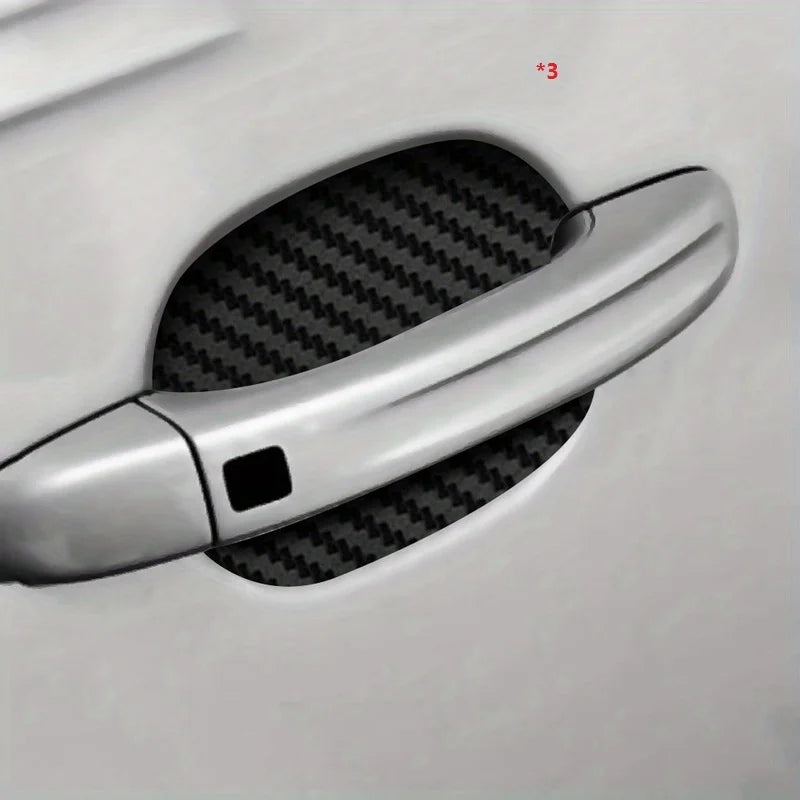 Car door sticker 4-piece set, scratch-proof cover, automatic door handle protective film, external accessories Qme