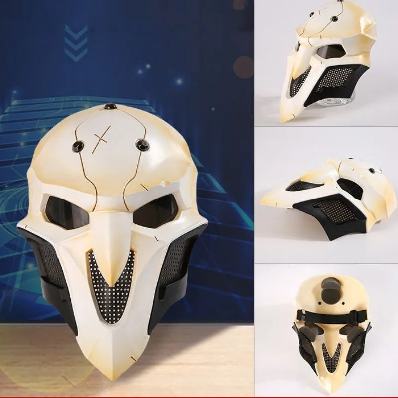 Steam Game OW Resin Mask Cosplay Overwatch Horror Death Gabriel Reyes Reaper Helmet Halloween Masquerade Party Costume Prop Gift Qme