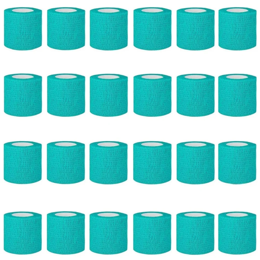 24pcs Bandage Tape Self Adhesive Elastic Bandage Wrap Elastoplast for Knee Support Pads Finger Ankle Palm Shoulder tattoo Qme green 24pcs 5cmx4.5m