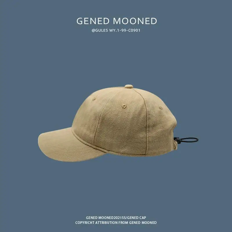 Drawstring Short Brim Hat Trendy Versatile Soft Curved Cap Qme