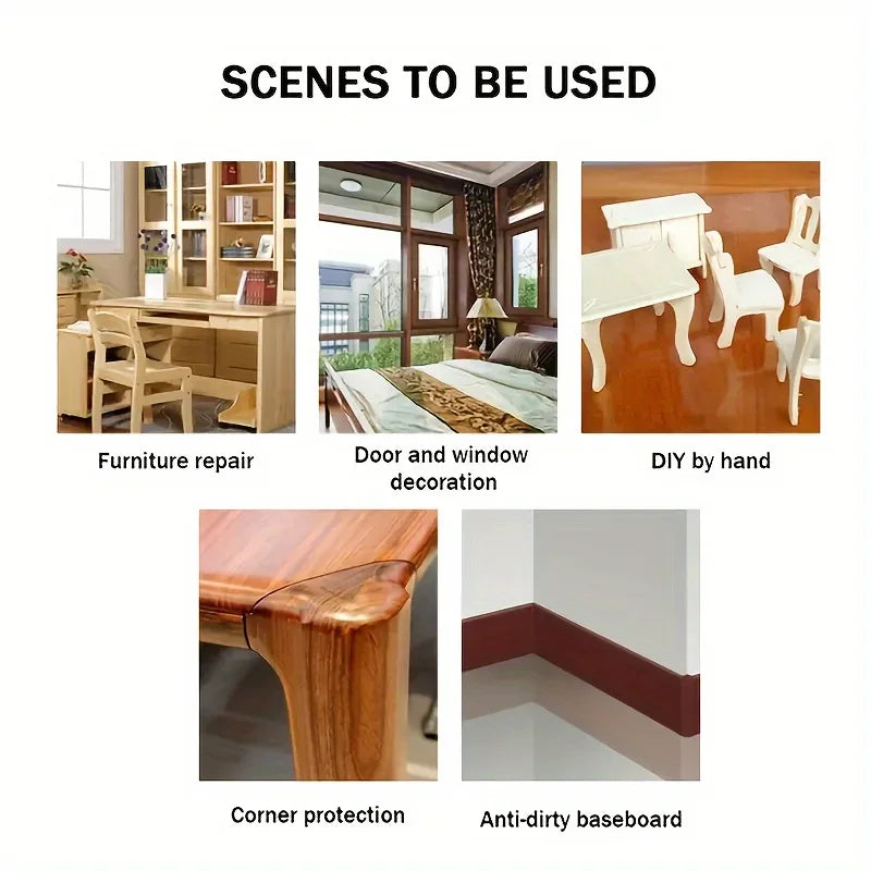 1pc Faux Wood Grain Tape Landscaping Furniture Floor Repair Tape High Adhesive Tape For Office Qme
