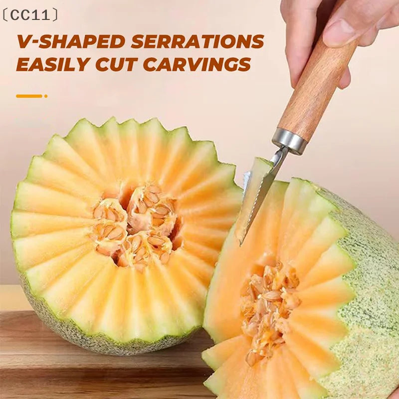 CC11Stainless Steel Watermelon Cutter Fruit Slicer Tool 3-in-1 Melon Qme