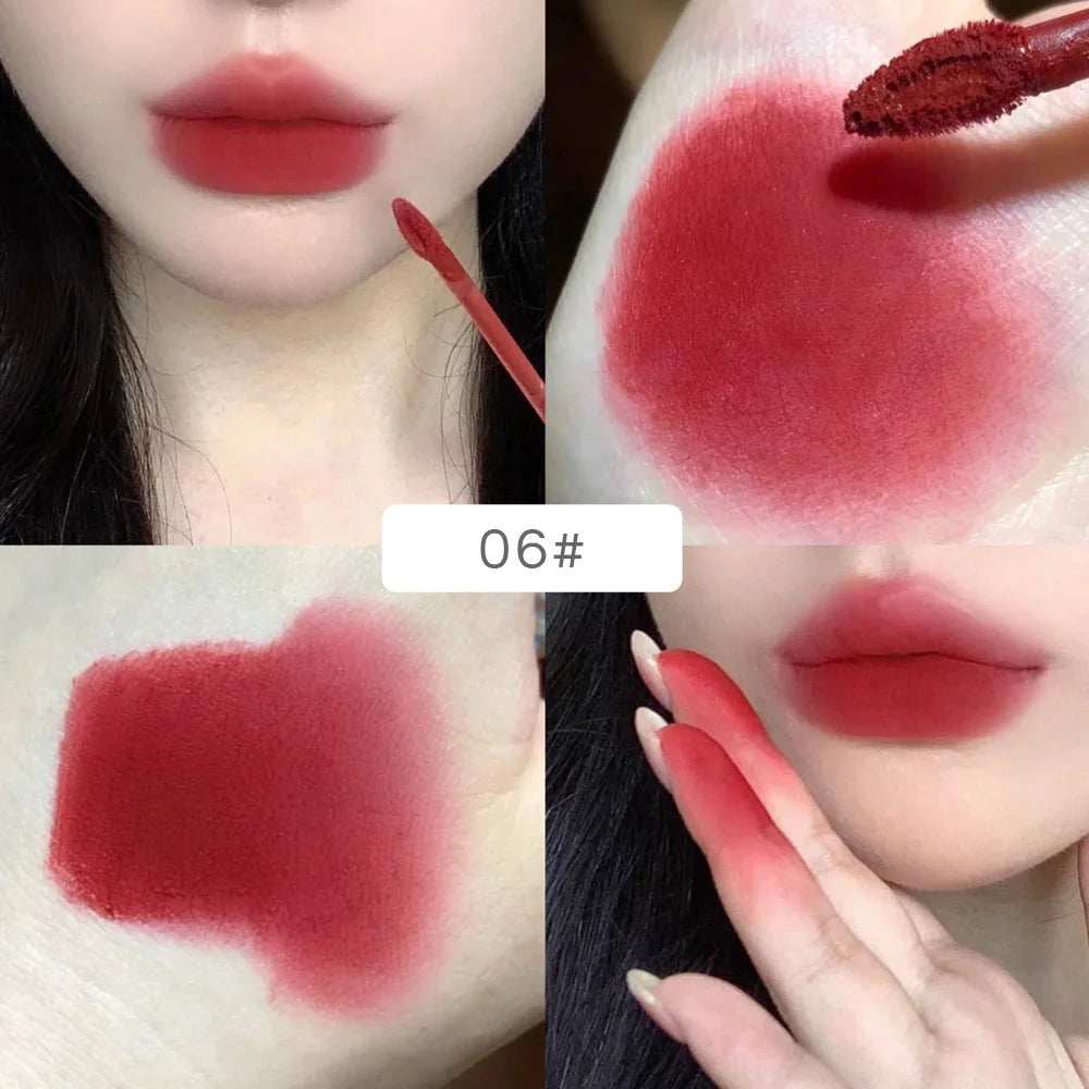 Gege Bear Rabbit Lip Glaze Matte Velvet Clay Long-lasting Non-drying Qme Plum Color GX1075-6