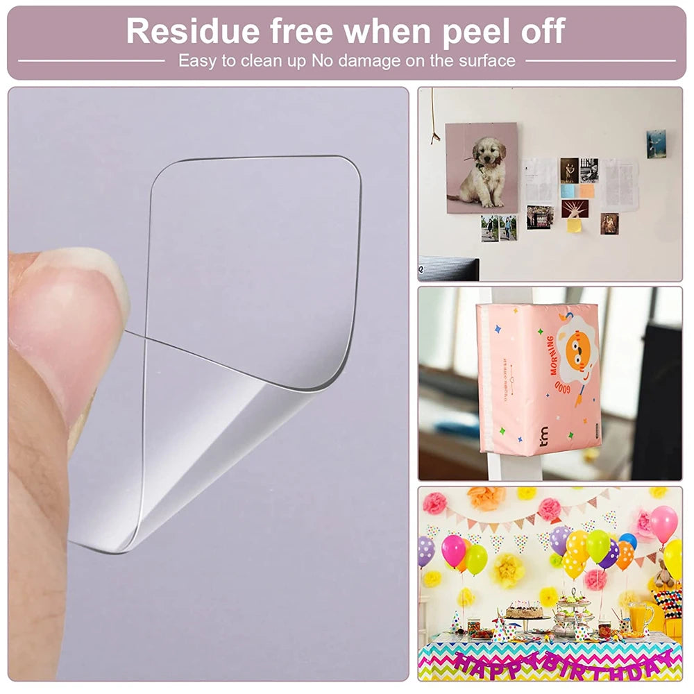 TFAAI Reusable Double-sided Adhesive Tape Square Ultra-strong Waterproof Transparent Non-marking Stickers Tape 60Pcs/Box Qme