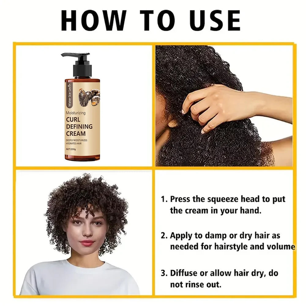 Perm, Latin Curls, Braids, and Curling Styling Cream, Give Hair a Natural, Voluminous, Long-Lasting Style, Moisturize and Nourish, Suitable for Wavy and Curly Hair, and Protect the Hair Qme