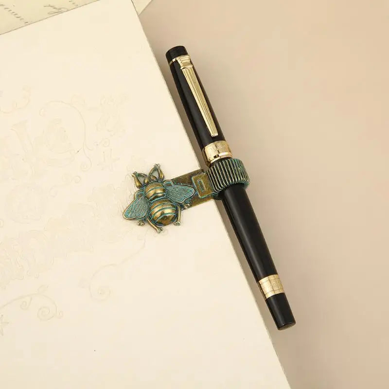 Vintage Insect Metal Pen Clip Cute Pattern Spring Loaded Holder Qme