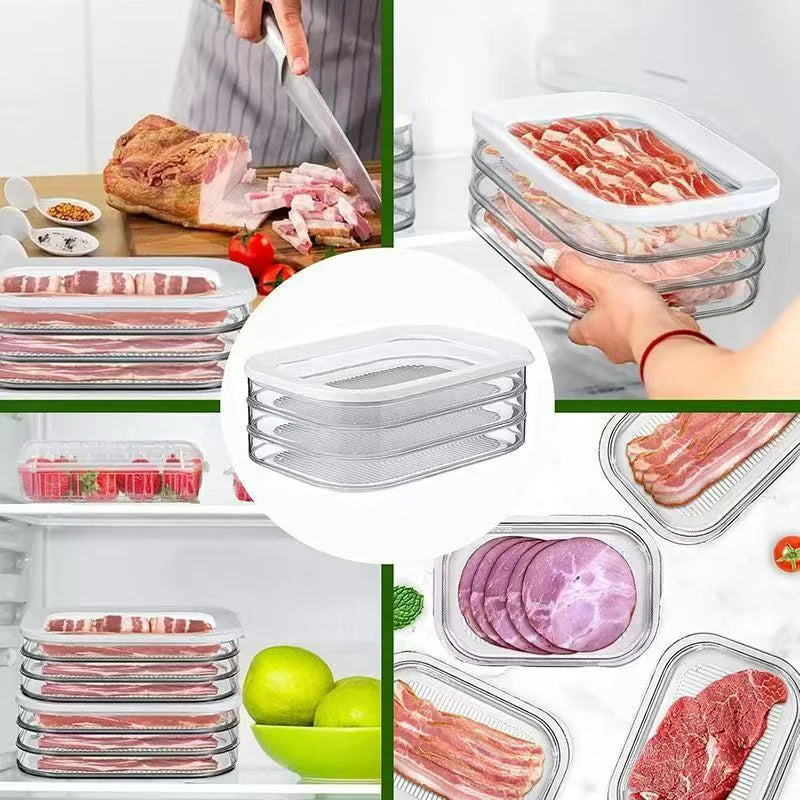 Deli Meat Bacon Cheese Meal Prep Container Fridge Stackable Cold Cuts Qme