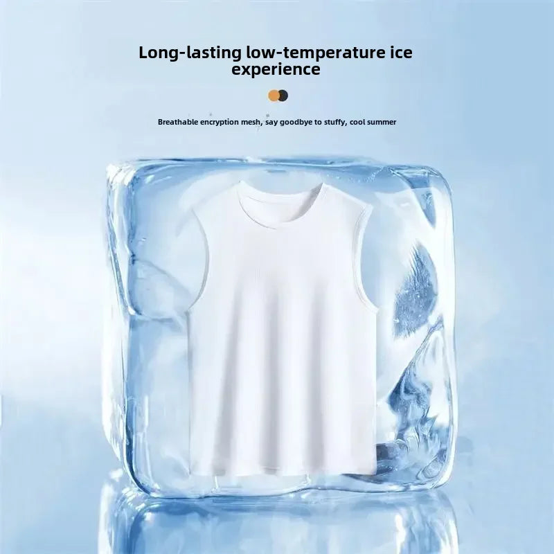 Men's Trendy Thin Breathable Quick Drying Sports Casual Wide Shoulder Sleeveless T-shirt Tank Top Casual Fashion Outerwear Qme