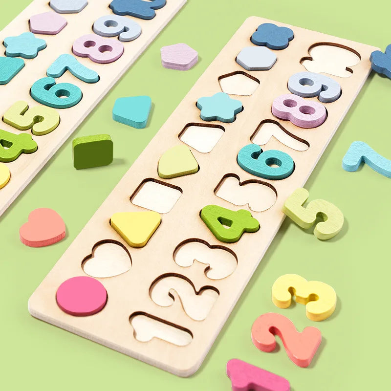 Irregular Shape Counting Puzzle Board Early Educational Number Animal Qme A
