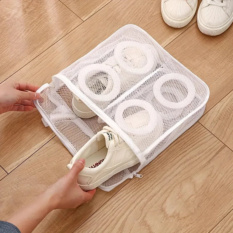 Multi-Purpose Mesh Laundry Bag for Shoes, Bras & Underwear - Durable Zipper Closure, No Distortion During Hanging Drying, Qme