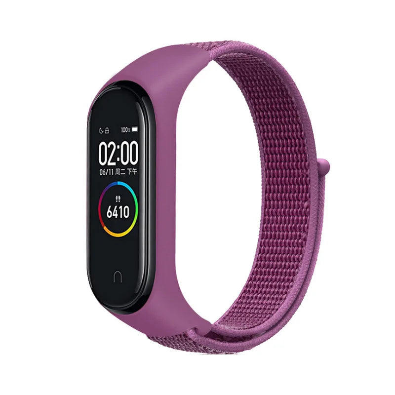 A Durable Nylon Loop Watch Strap with Freely Adjustable Velcro for Xiaomi Mi Band Fashionable Replacement Wrist Band Accessory Qme dragon fruit Mi8 9 10