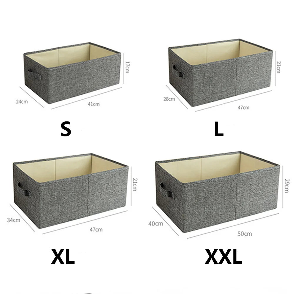 Double Door Drawer Style Foldable Clothes Storage Box Thickened PP Board & Cotton Linen Washable Pants & Apparel Organizer Qme