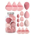 15 Sponges Storage Jar Makeup Hygienic Dual-use Foundation Creams Air Qme pink