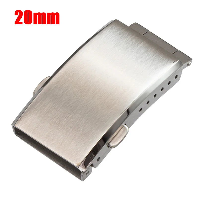 Watch Buckle 18mm 20mm 22mm Silver Folding Safety Milled Clasp Replacement Stainless Steel Deployant Watch Clasp Qme silver 20mm