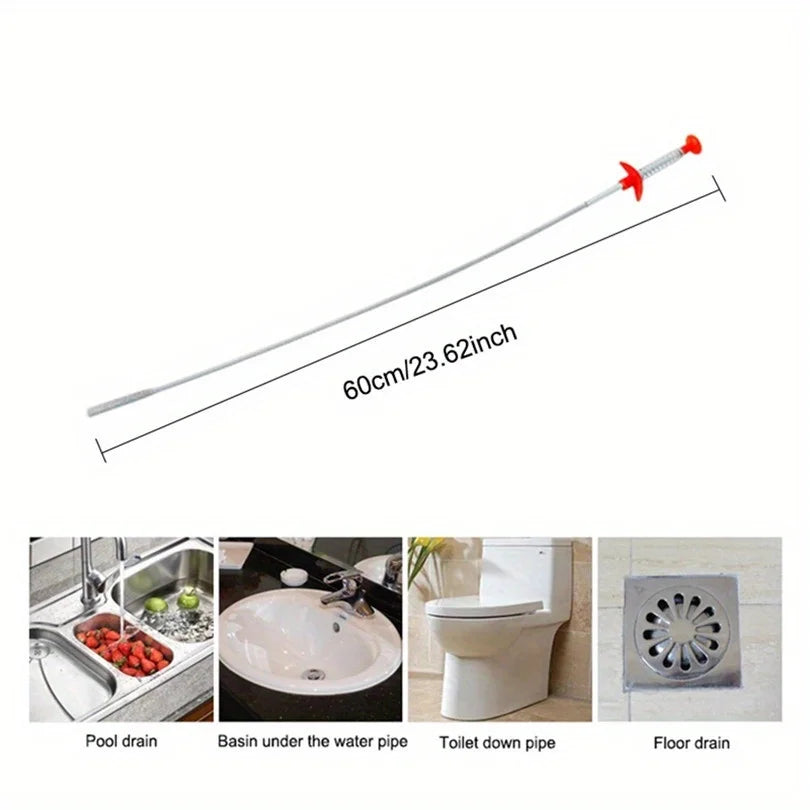 1pc Multifunctional Cleaning Claw Flexible Drain Unclog Grabber Cleaning Tool Sink Hair Remover Qme