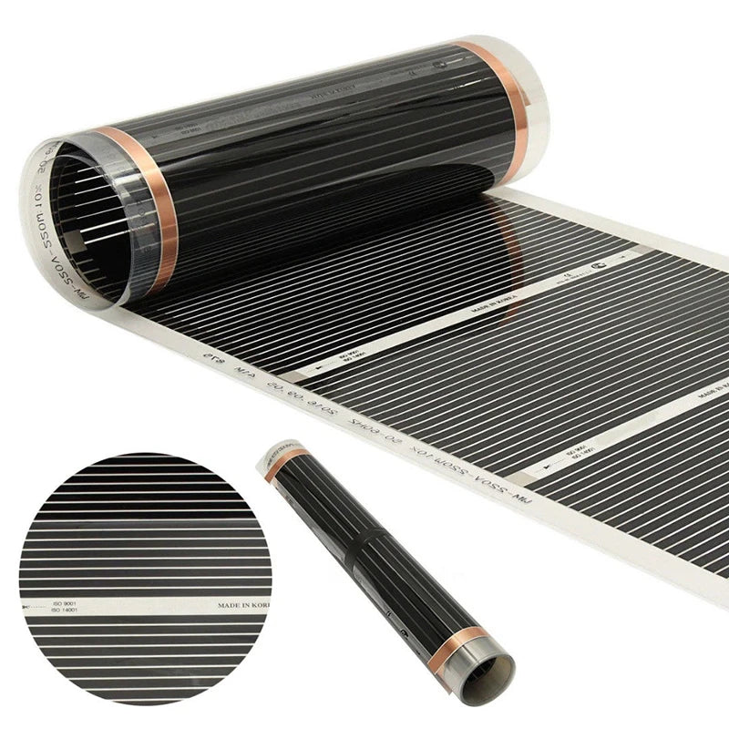 220V 50cm Width Electric Heating Film Infrared Underfloor Foil Warming Mat Living Room Heating Systems Parts Heating Foil Mat Qme