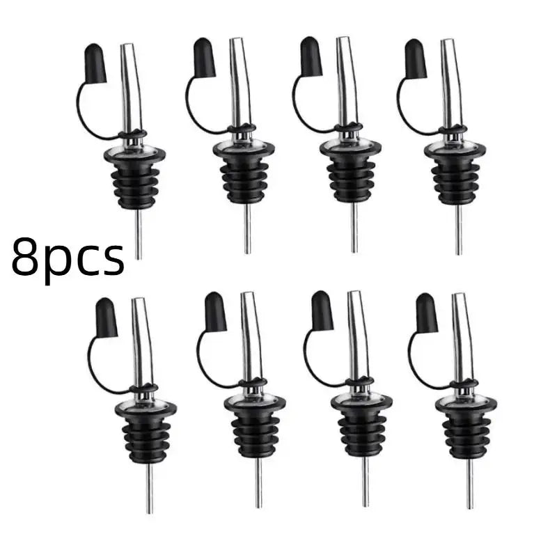 Bar Tool Wine Bottle Stopper Cap Dispenser Sprayer Lock Pourer Sauce Qme 8pcs