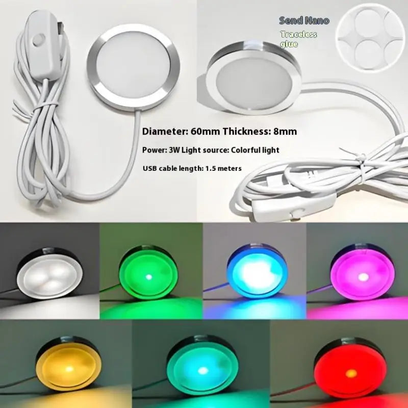 USB Circular Wltra-thin Aluminum Alloy Lamp 5V 3D Printer Accessories Qme Multicolor