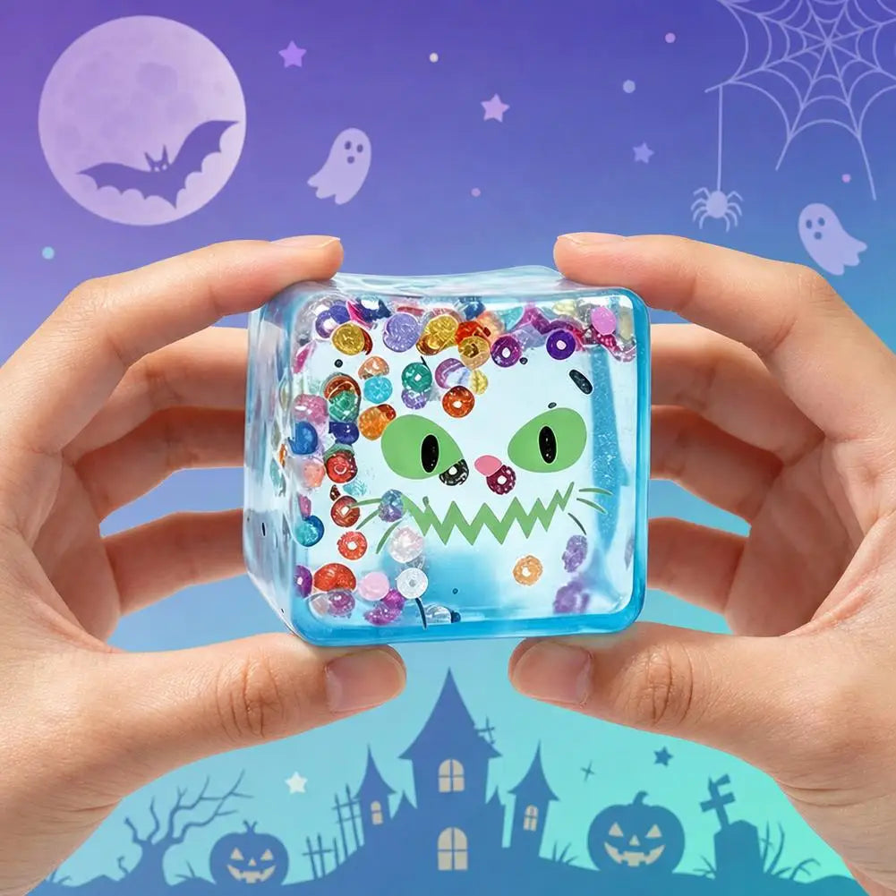 Halloween Ice Cube Squishy Toy Slow Rising Maltose Sensory Fidget Qme