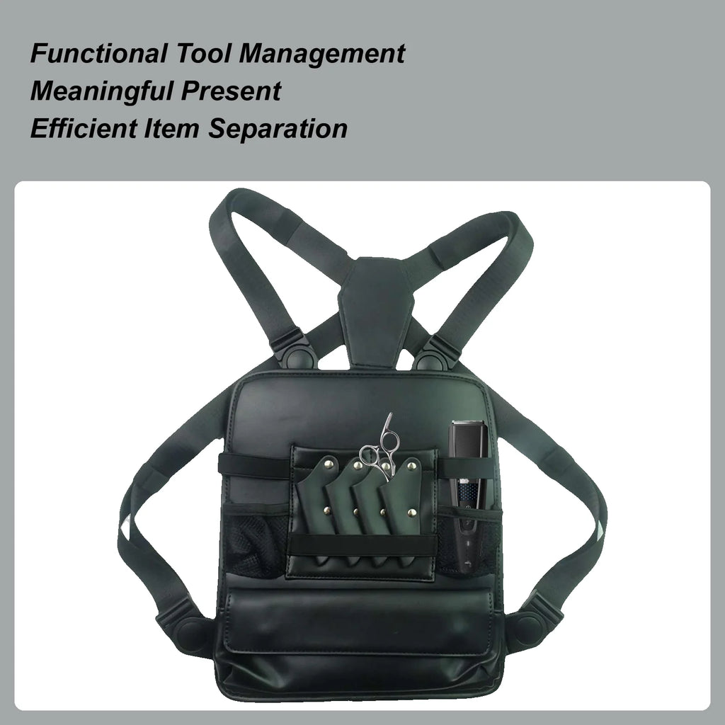 Clipper Bag PU Leather Backpack Chest Haircut Accessories Organizer Bag for Scissor Comb Storage Grooming Haircut Shop Qme
