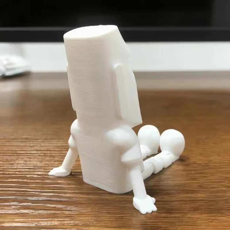 Island Moai Ornament Movable Joints Collectible Figurine Home Desk Qme
