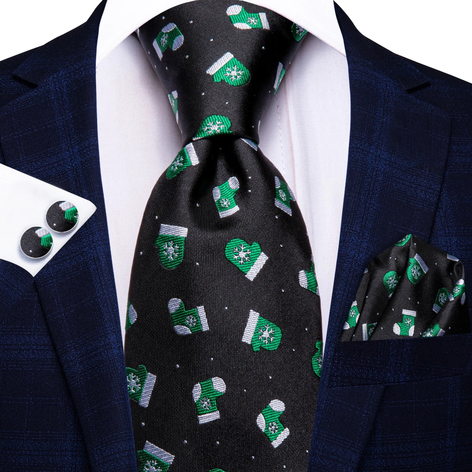 Hi-tie Mens Tie Black Green Purple Geometric Striped Paisley Floral Qme HT-LDSN3996