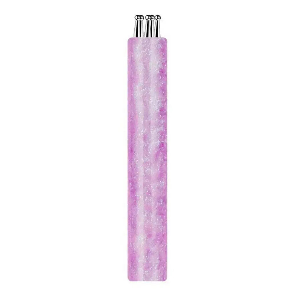 Acrylic Starry Sky Handle Nail Art Brush | Stainless Steel Bristles, Essential for Beginners and Nail Enthusiasts Qme purple CN
