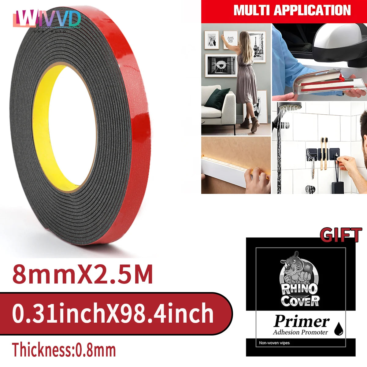Double Sided Tape Adhesive Tape 2.5m Extra Strong Double Tapes Special Double-Sided Tape For Phone Lcd Car Screen Repair Tape Qme 8mm