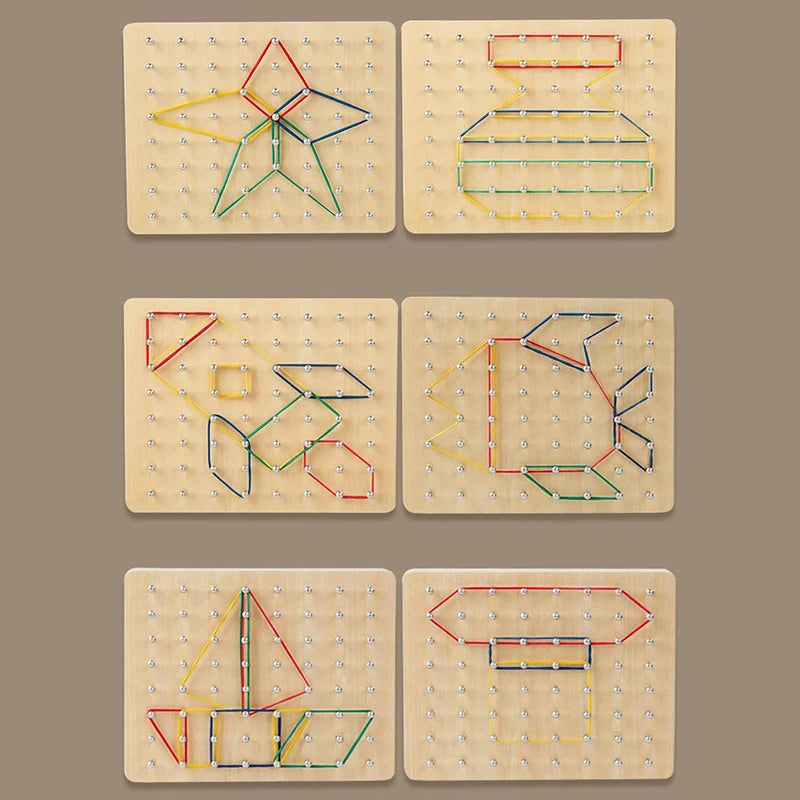 Wooden Geoboard Montessori Toys Geo Board Manipulative Geoboards 4 5 Qme