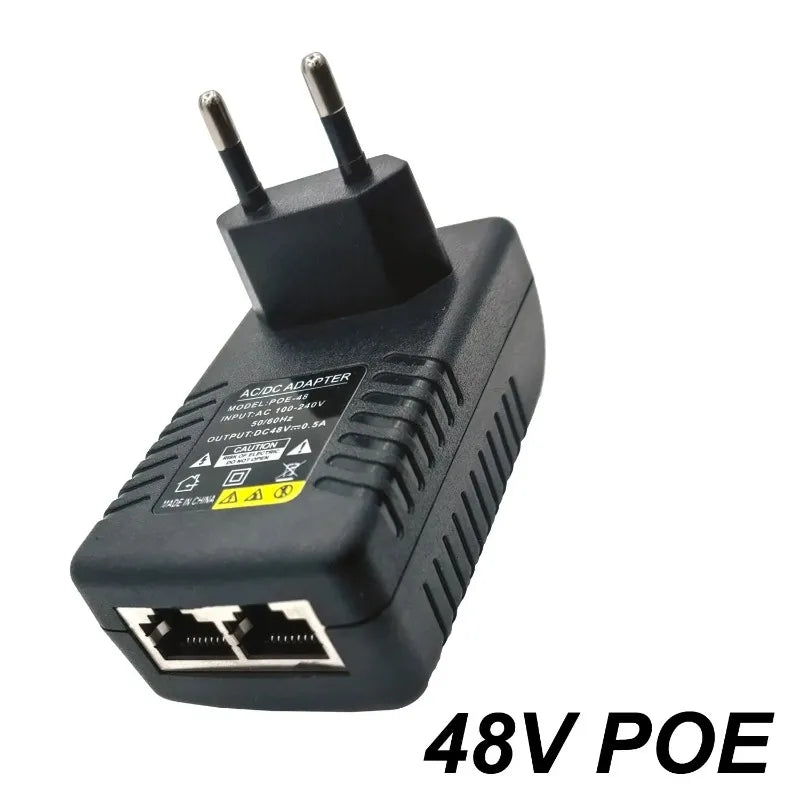 2PCS POE Power Supply 24V1A 48V0.5A Network Monitoring Switch Wireless AP Bridge Power Adapter 100Mbps Wall Plug Qme