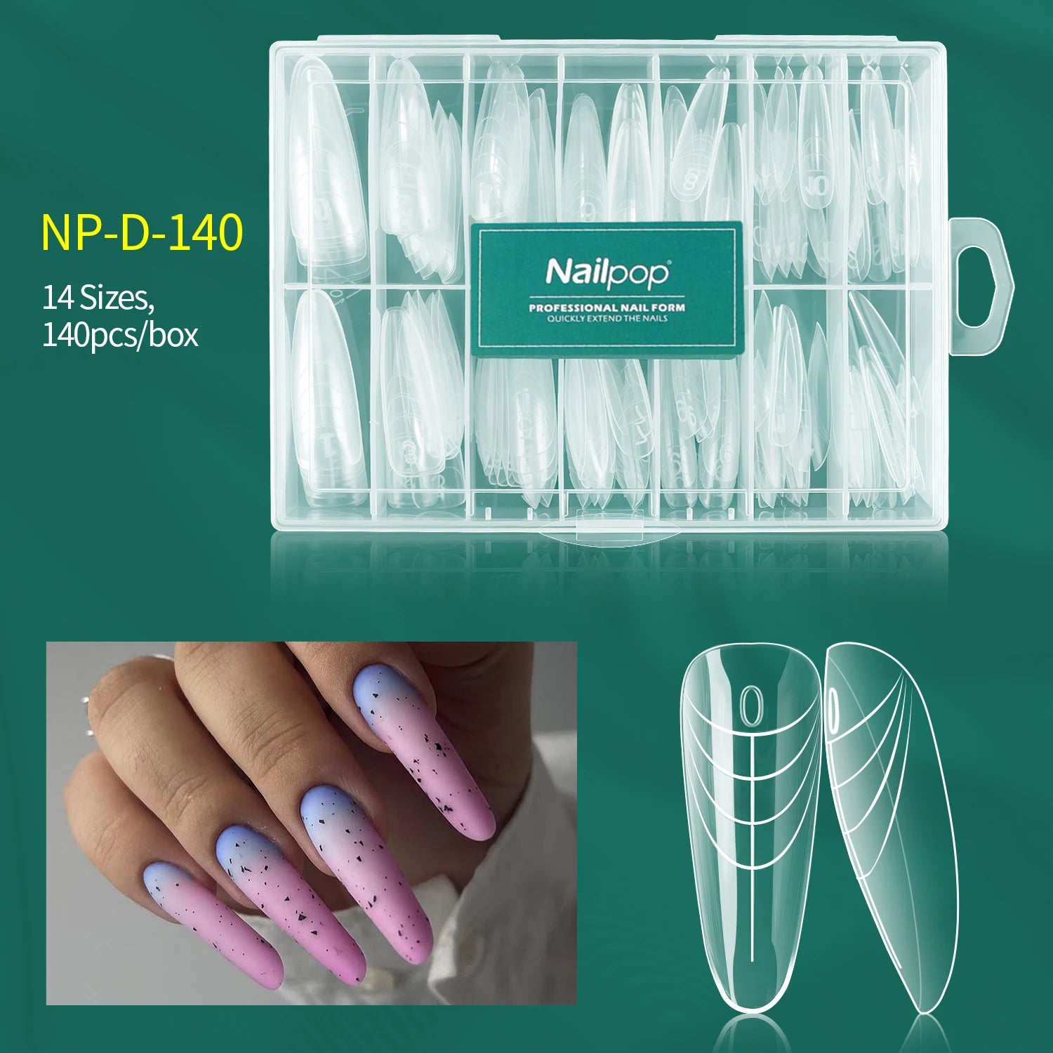 Nailpop Dual Form Molds Multiple Shapes Available Full Coverage Qme NP-D-140