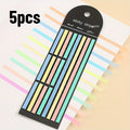 5pcs Clear Fluorescent Tape, Removable Fluorescent Strip for Annotated Books, Thin-page Marker Strip for Index Labels, Qme Macaron Color