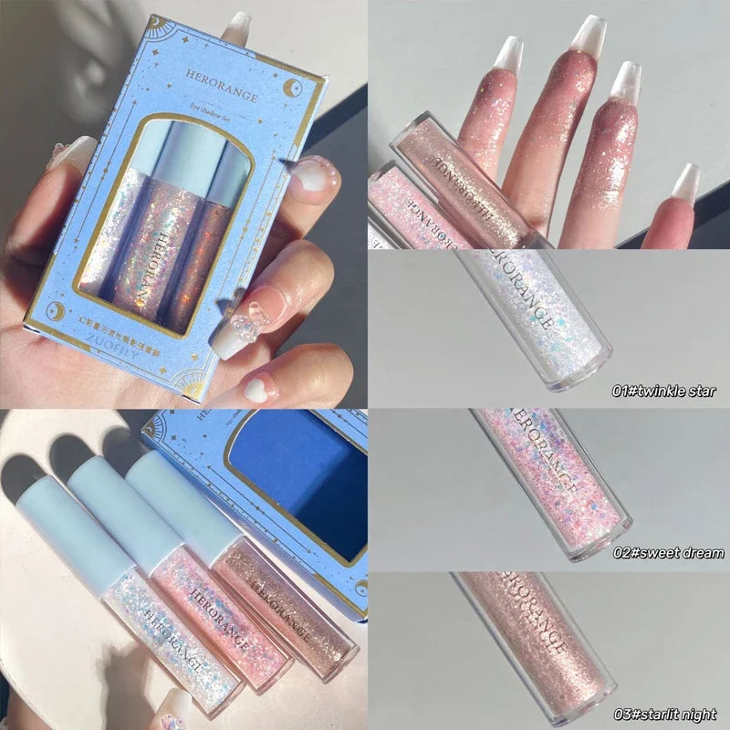 Glitter Highlighter Liquid Eye Shadow Eyeliner Durable Waterproof Gold Shimmer And Shine Eye Silkworm Pencil Makeup Beauty Tool Qme