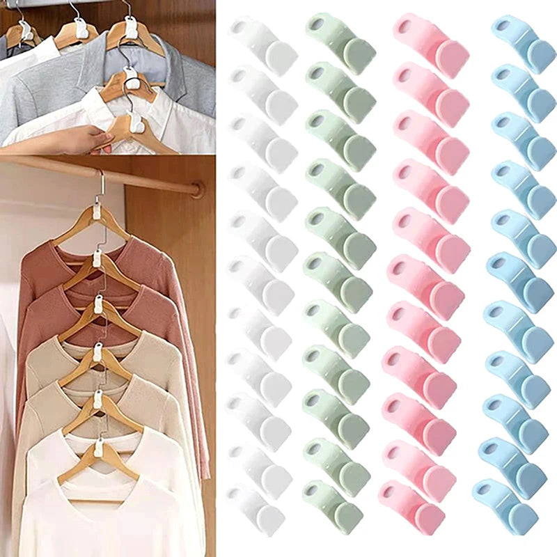 Wardrobe Coat Extender Clips Holder Space Saving Mini Clothes Hanger Qme