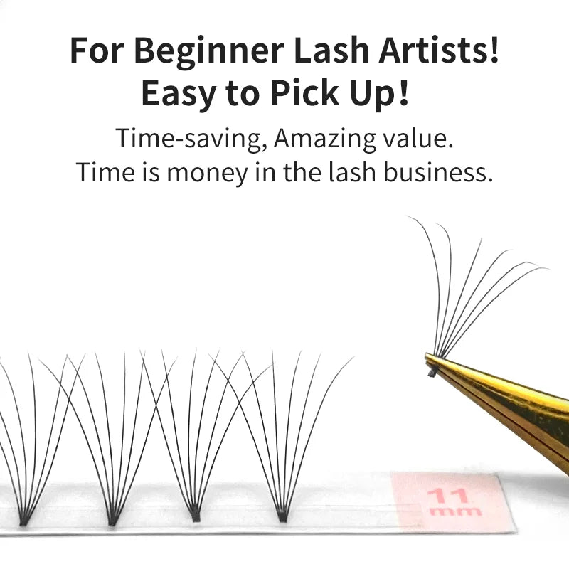 NATUHANA 3D 4D 5D 6D 8D 10D Short Stem False Lashes Premade Russian Qme