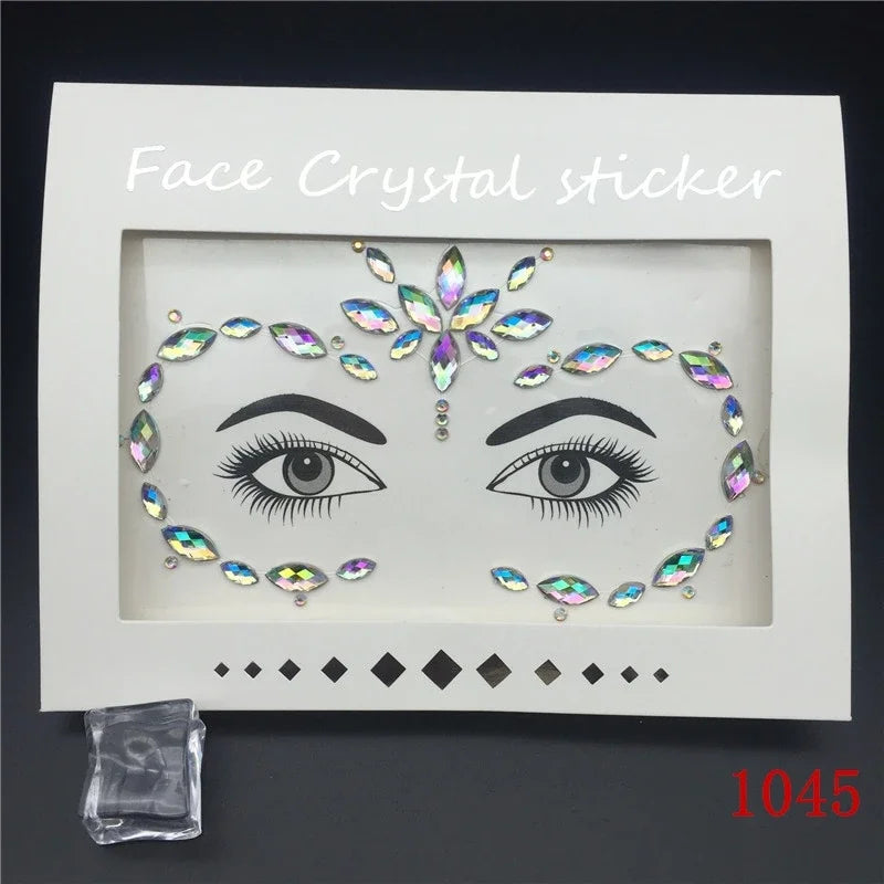Face Gems Rhinestone Temporary Tattoo Jewels Festival Party Body Eyes Glitter Stickers Flash Mermaid Temporary Tattoos Sticker Qme 1045